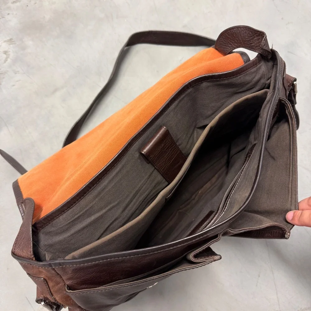 vintage‎ cole haan leather messenger mail bag